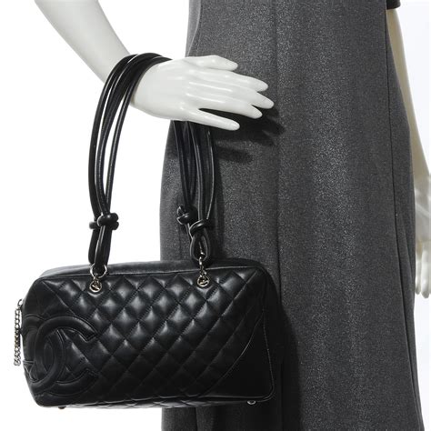 CHANEL Calfskin Quilted Large Cambon Bowler 